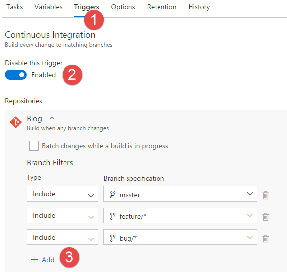 CI Branch Filters