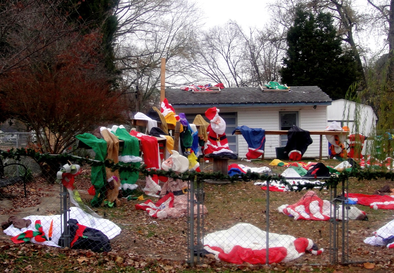 What now this Santa is slouching on a stump